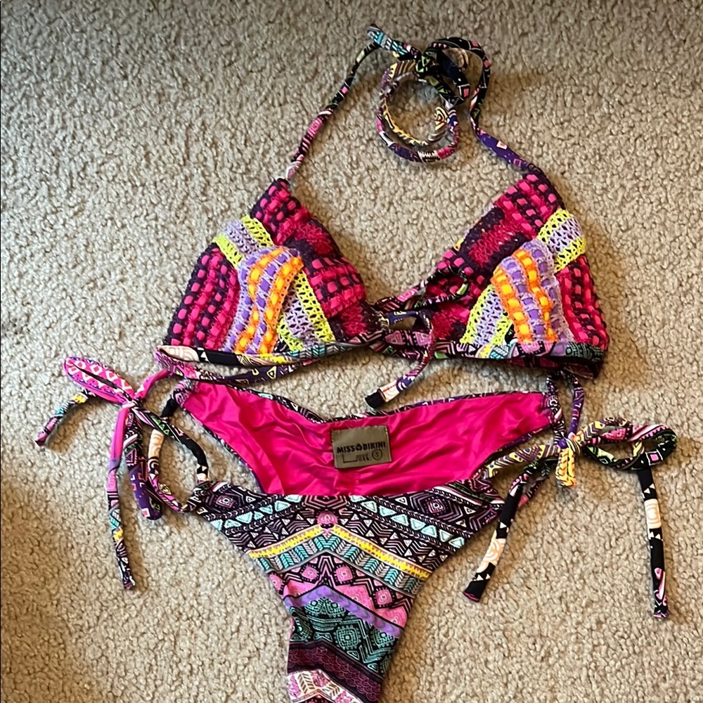 Colorful Patterned Bikini Set